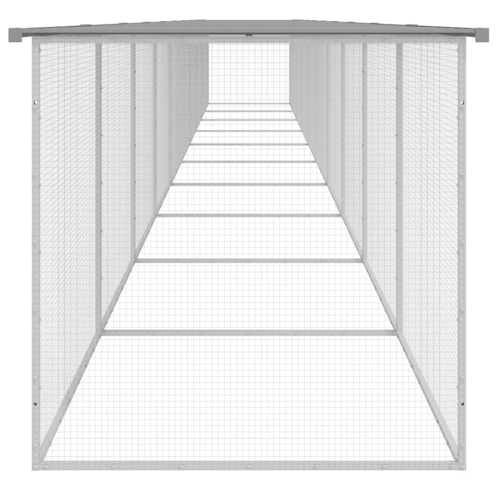 Vidaxl Gallinero Con Techo Acero Galvanizado Gris Claro 1003x98x90 Cm_3