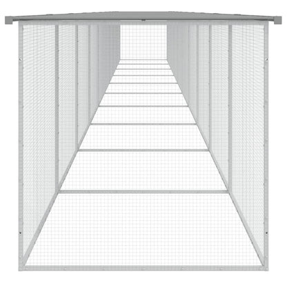 Vidaxl Gallinero Con Techo Acero Galvanizado Gris Claro 1003x98x90 Cm_3