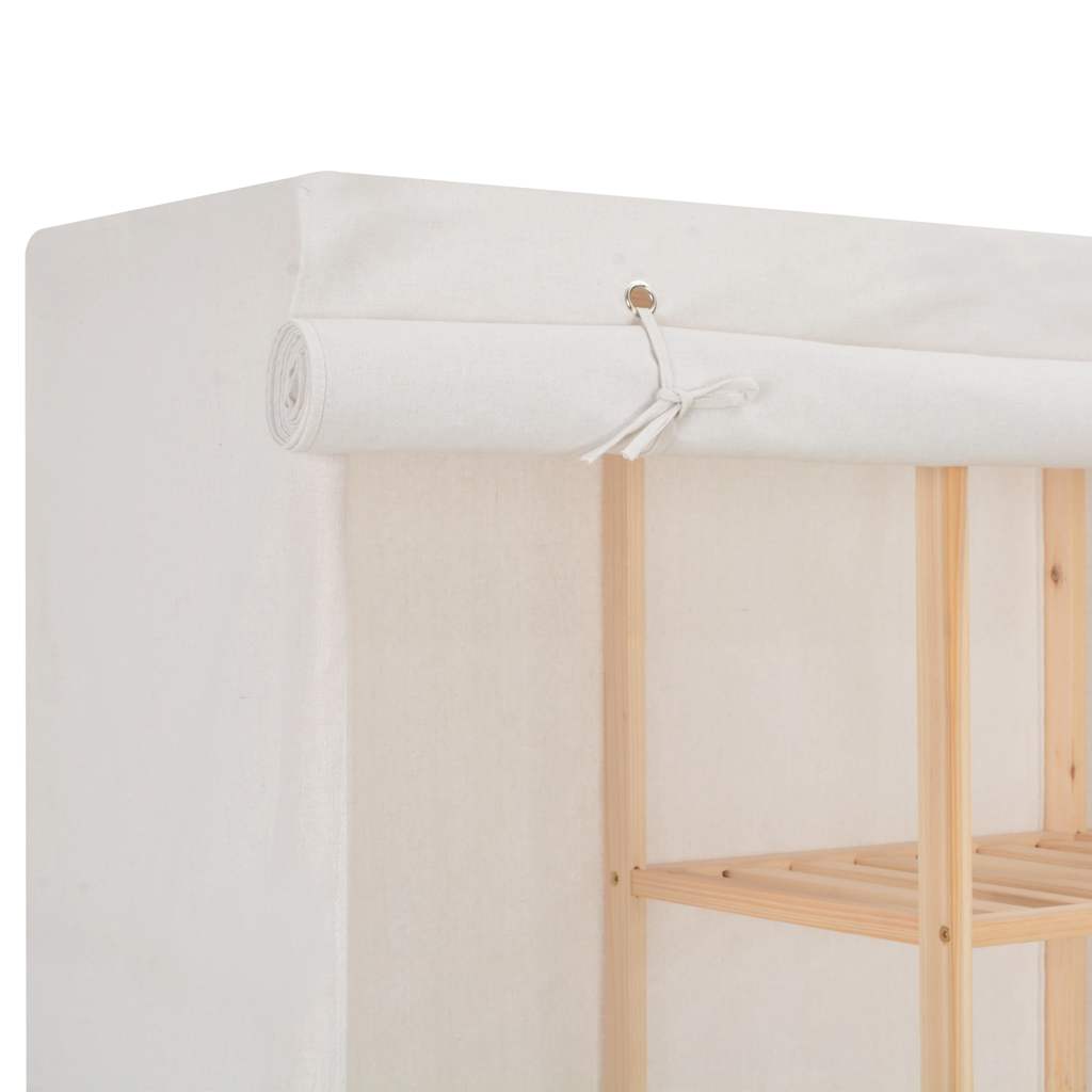 Armario De Tela Blanco 173x40x170 Cm_4