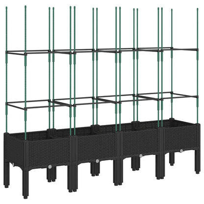 Jardinera Con Enrejado Pp Negro 160x40x142,5 Cm_0