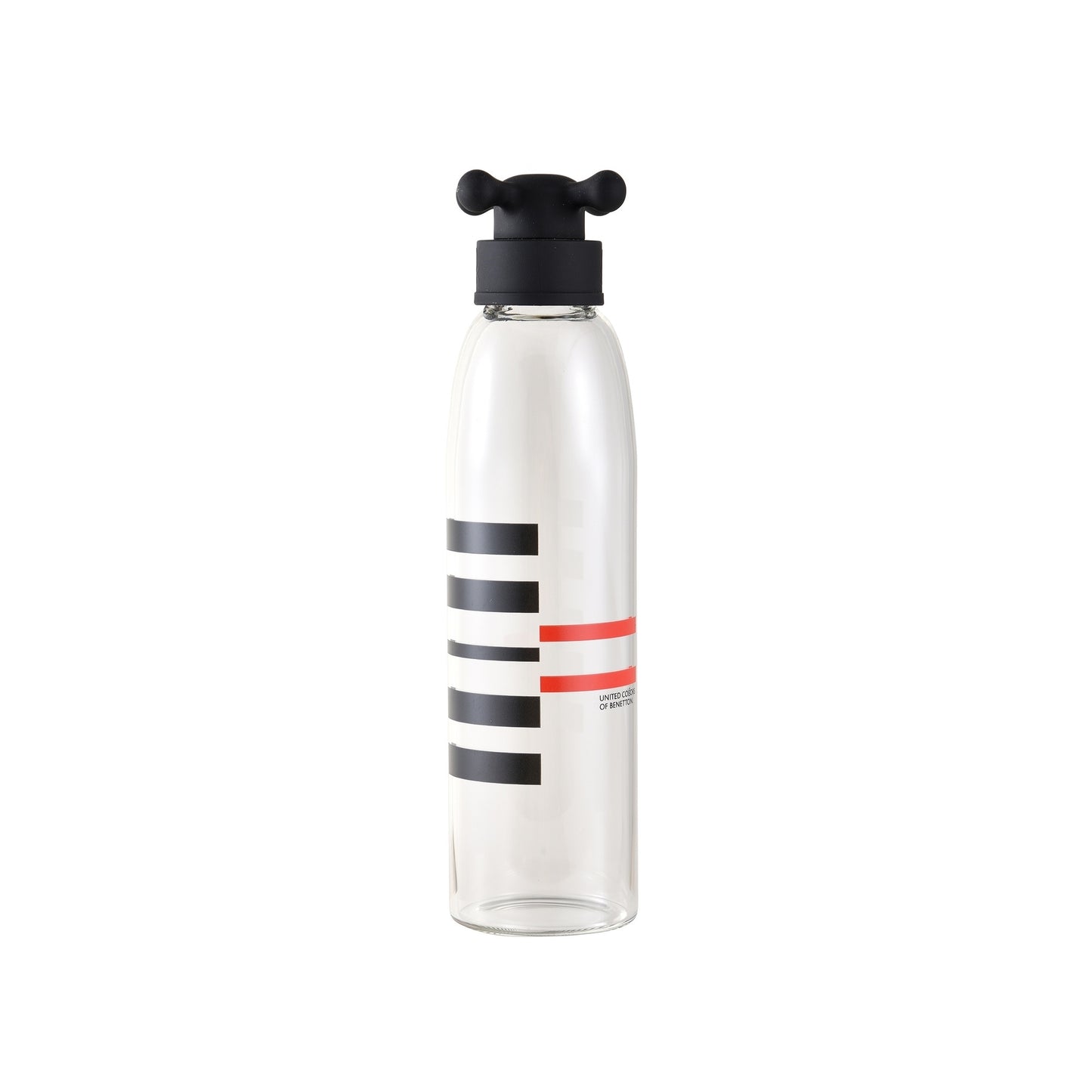 Botella De Agua 500ml Borosilicato Funda Negro Y Tapa De Grifo Black & White Be_2