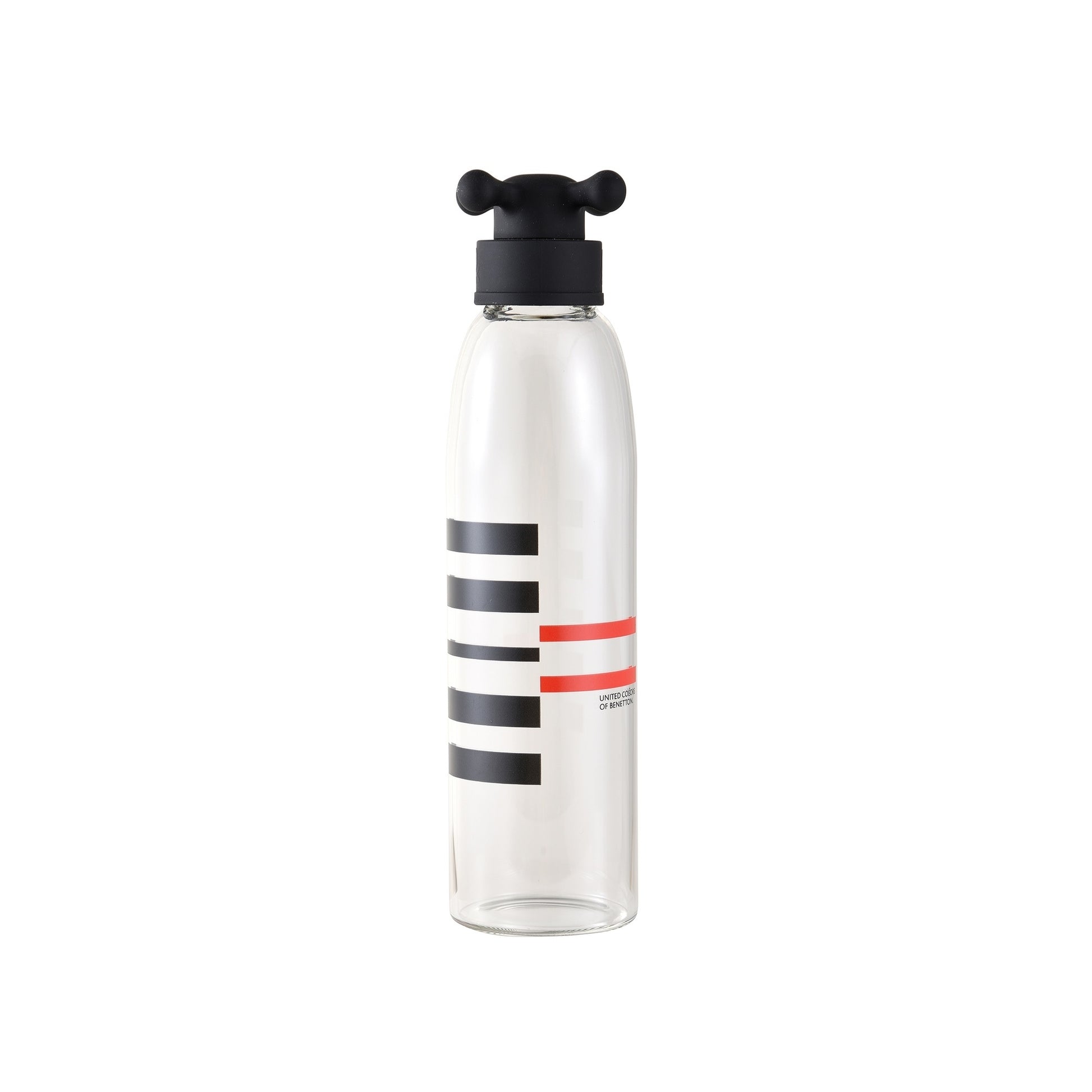 Botella De Agua 500ml Borosilicato Funda Negro Y Tapa De Grifo Black & White Be_2