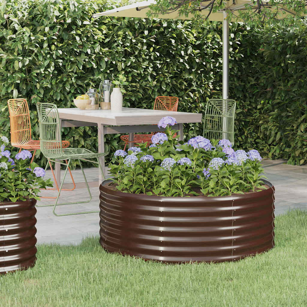 Jardinera Arriate Acero Galvanizado Marrón 100x100x36cm_1