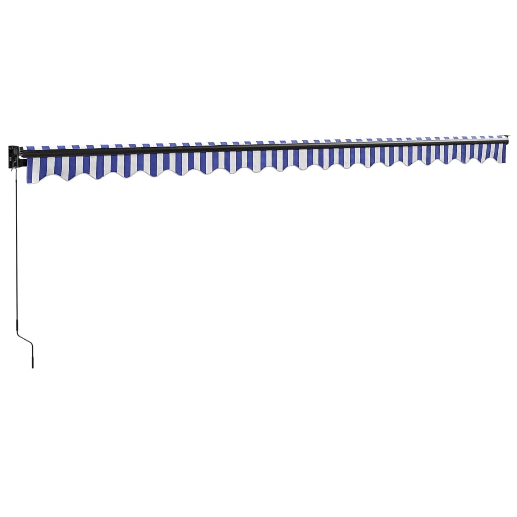 Toldo Retráctil Aluminio Y Tela Azul Y Blanco 5x3 M_5