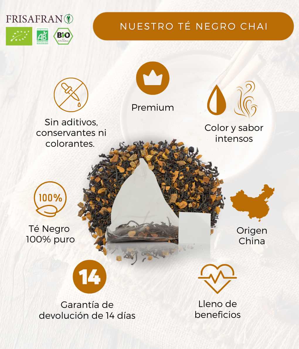 Té Negro Chai Ecológico Pirámides | Calidad | Frisafran 15 Uds_4