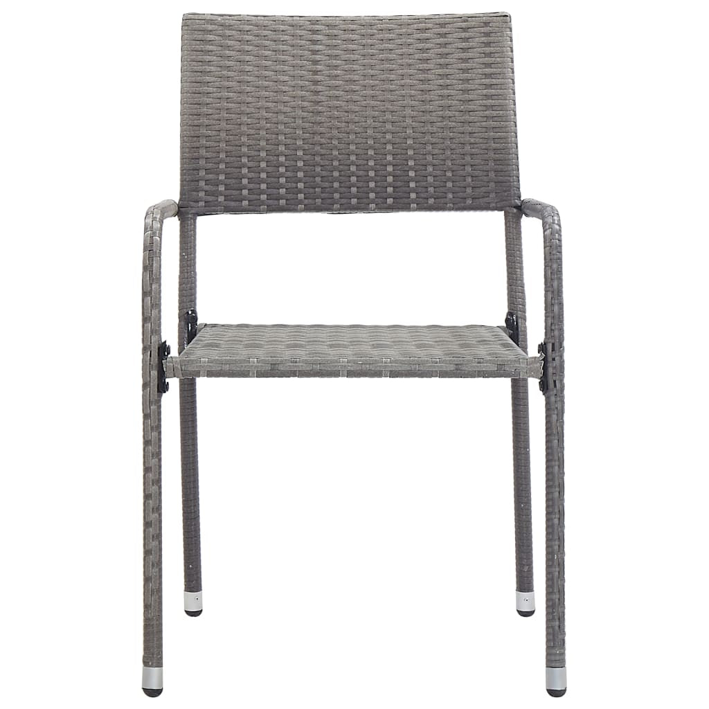 Vidaxl Juego De Comedor De Jardín 7 Piezas Ratán Sintético Gris_4