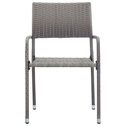 Vidaxl Juego De Comedor De Jardín 7 Piezas Ratán Sintético Gris_4