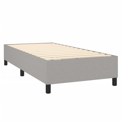 Cama Box Spring Colchón Y Luces Led Tela Gris Claro 100x200 Cm / Vetonek_2