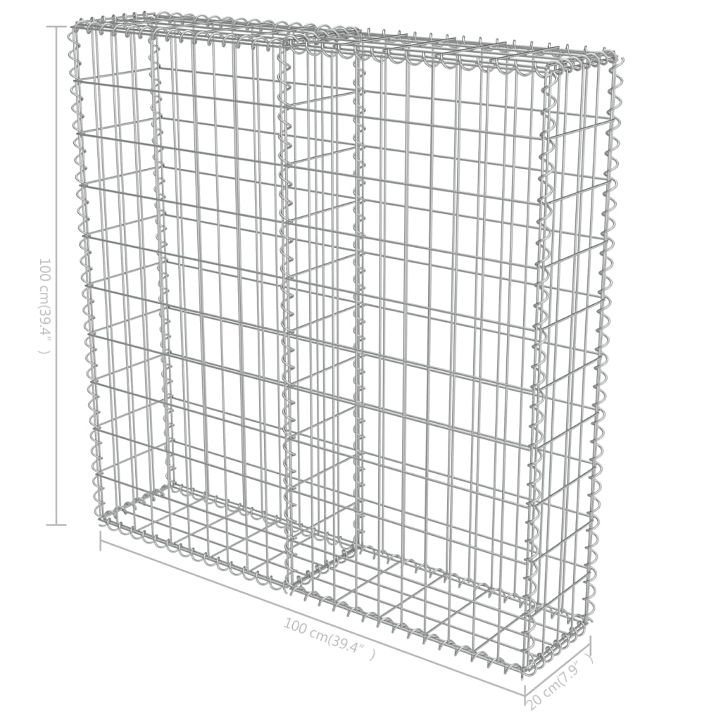 Muro De Gaviones Con Cubiertas Acero Galvanizado 100x20x100 Cm / Vetonek_1