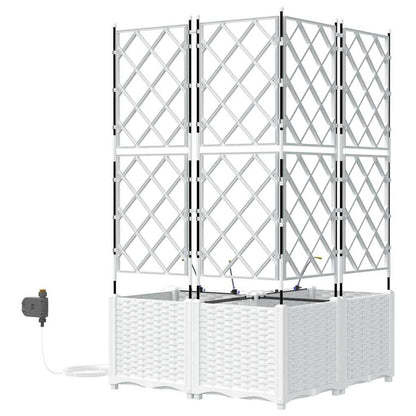 Macetero De Jardín 3 Uds. Blanco 80 X 80 X 142 Cm Pp_5