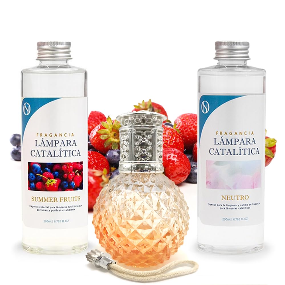 Pack Ahorro Lámpara Catalítica Orange Diamonds + Fragancia Summer Fruits 200ml + Limpiador Neutro 200ml + Mecha Repuesto_0
