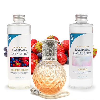 Pack Ahorro Lámpara Catalítica Orange Diamonds + Fragancia Summer Fruits 200ml + Limpiador Neutro 200ml + Mecha Repuesto_0