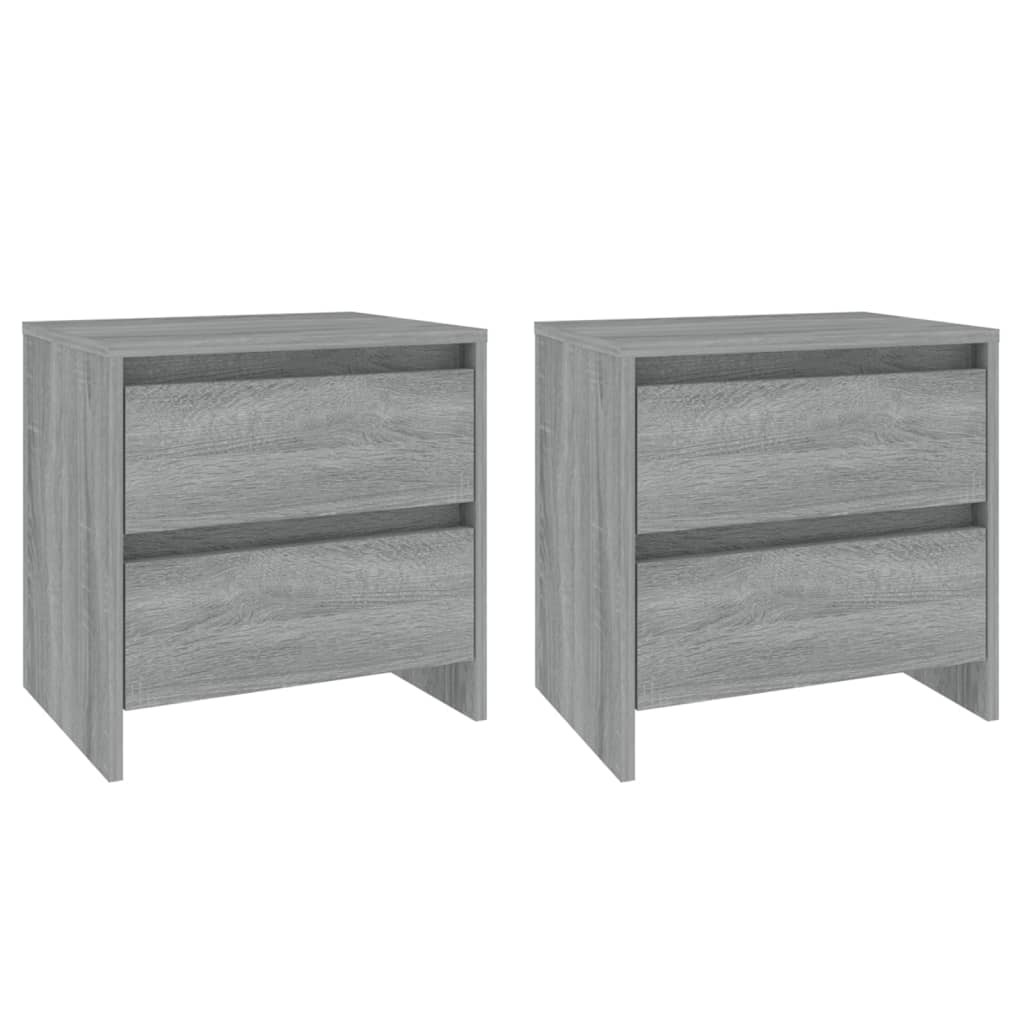 Mesita Noche 2 Uds Madera Ingeniería Gris Sonoma 45x34,5x44,5cm_0