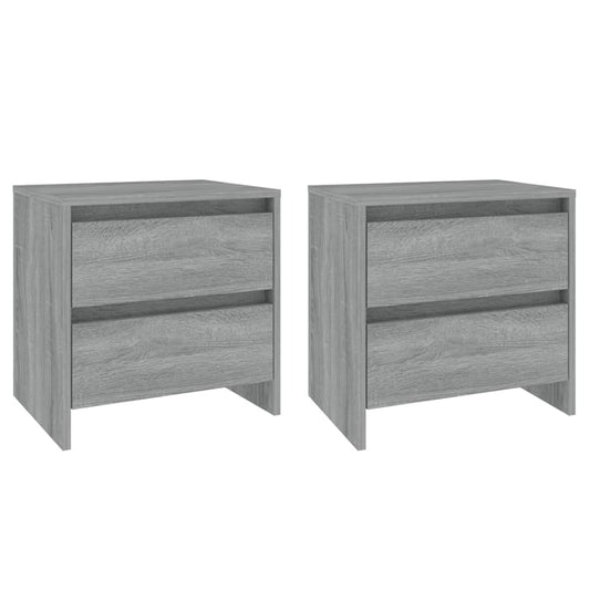 Mesita Noche 2 Uds Madera Ingeniería Gris Sonoma 45x34,5x44,5cm_0