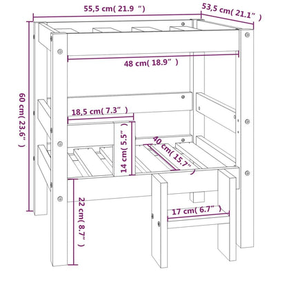 Vidaxl Cama Para Perros Madera Maciza De Pino Blanco 55,5x53,5x60 Cm_2