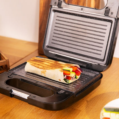 Sandwichera Rock´ntoast 4in1. 1000 W De Potencia, Capacidad Para 2 Sándwiches, Acabados En Acero Inoxidable, 4 Placa Intercambiables Con Revestimien_4