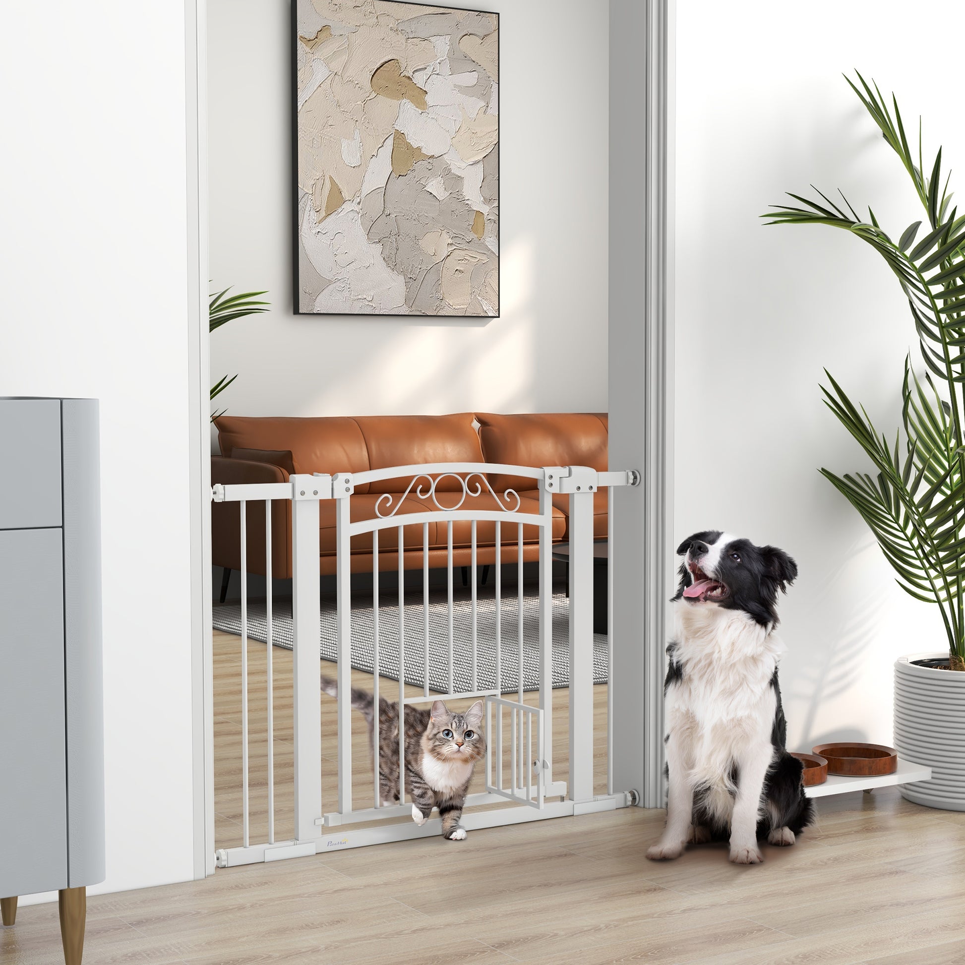 Pawhut Barrera Para Perros Con Cierre Automático_1