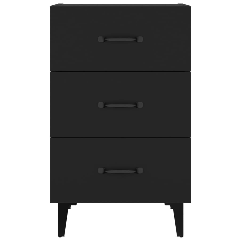 Mesita De Noche Madera De Ingeniería Negro 40x40x66 Cm_1