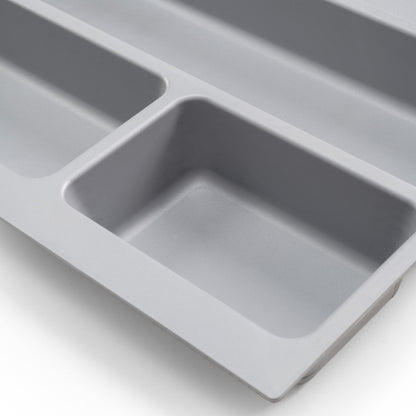 Emuca Cubertero Optima para cajón de cocina, módulo 900 mm, Plástico, Gris