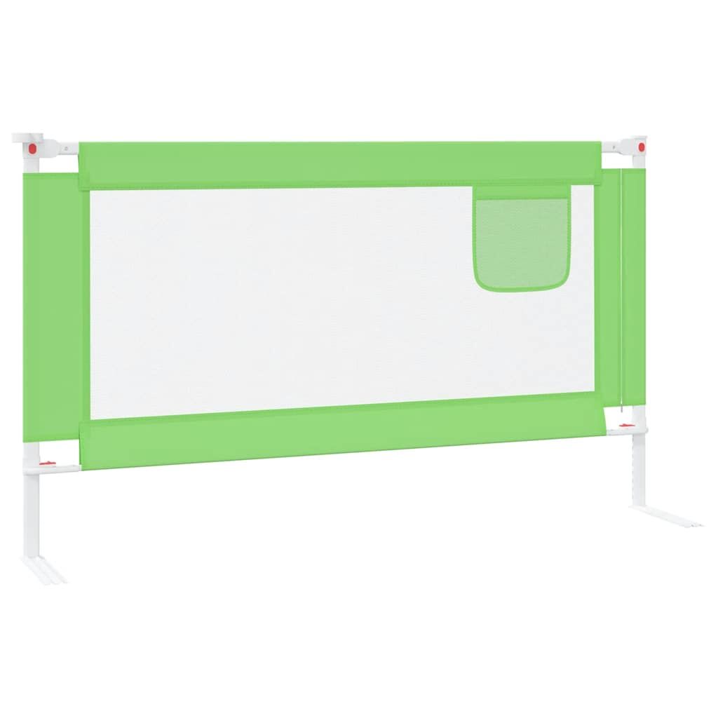 Vidaxl Barandilla De Seguridad Cama De Niño Verde Tela 140x25 Cm_4