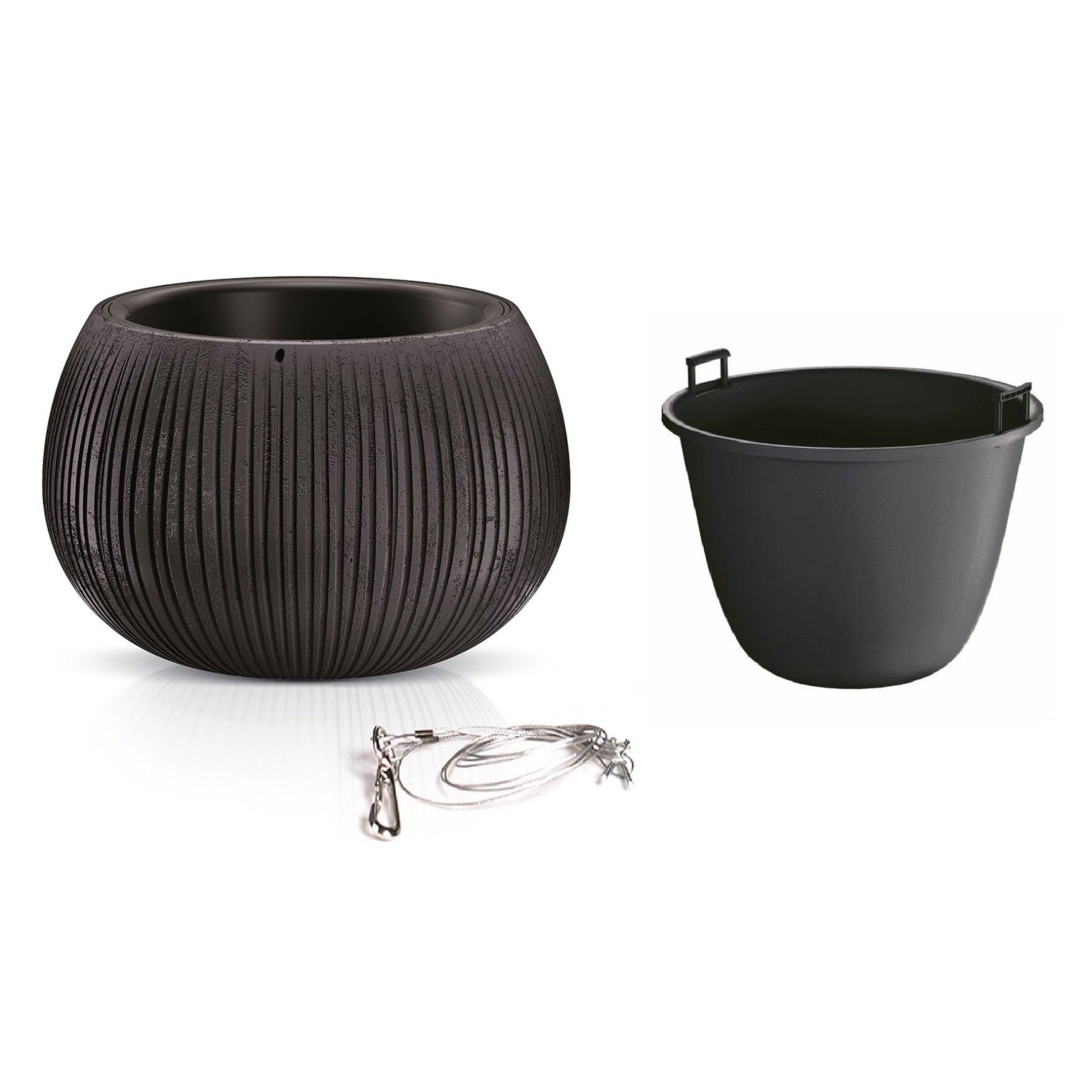 Prosperplast Beton Bowl Ws De Plástico Con Depósito En Color Cemento Negro, 21,8 (alto) X 37 (ancho) X 37 (profundo) Cms_2