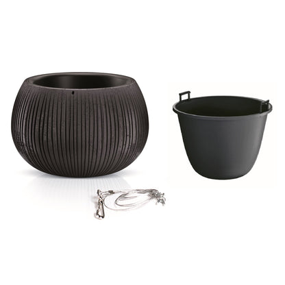 Prosperplast Beton Bowl Ws De Plástico Con Depósito En Color Cemento Negro, 16,1 (alto) X 23,8 (ancho) X 23,8 (profundo) Cms_2