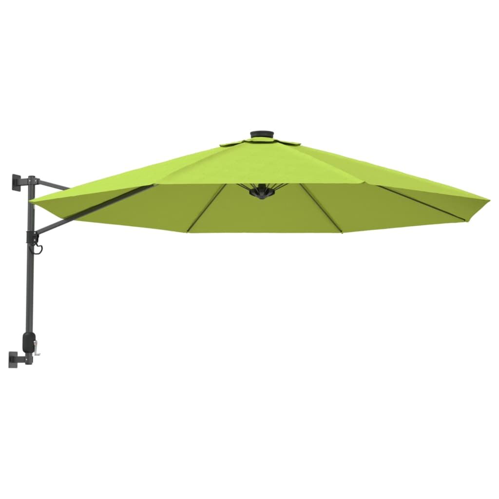 Vidaxl Sombrilla De Pared Con Led Verde Manzana 290 Cm_0