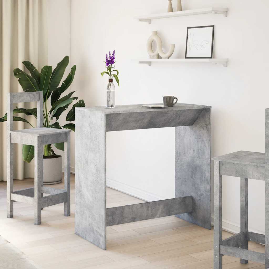 Mesa Alta De Bar Madera Ingeniería Gris Hormigón 102x50x103,5cm_1