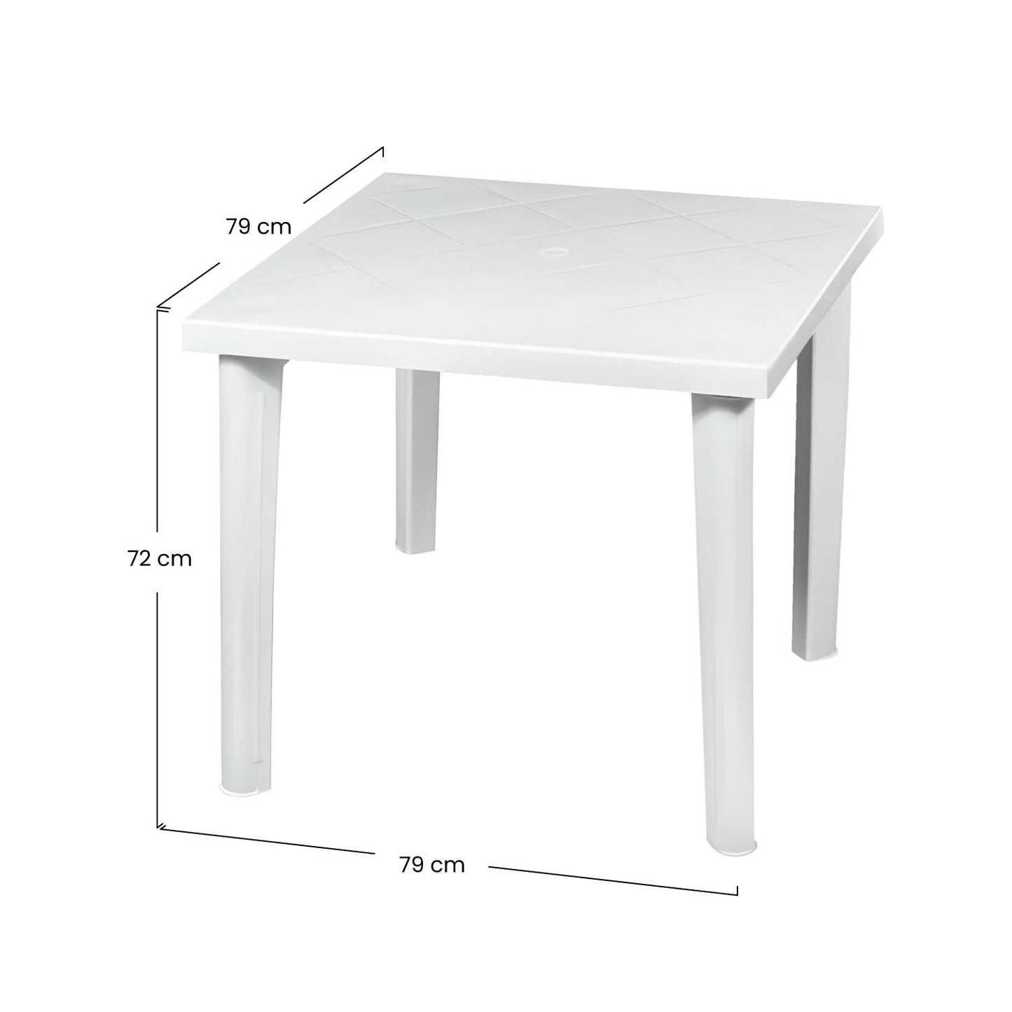 Mesa De Resina Cuadrada Elegia Blanca 79x79x72cm O91_1