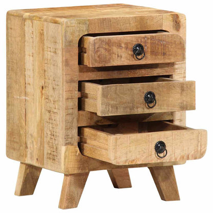 Mesilla De Noche 2 Uds 37x32x50 Cm Madera Mango Rugosa_3