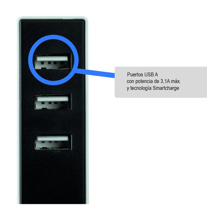 Adaptador 3 usb a con fijación Simon
