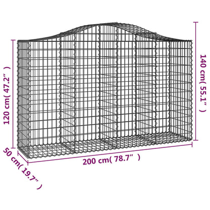 Cestas De Gaviones 5 Uds Forma De Arco Hierro 200x50x120/140 Cm_5