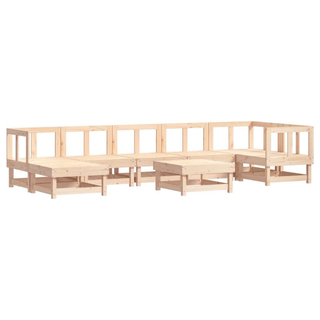 Vidaxl Juego De Muebles De Jardín 8 Piezas Madera Maciza De Pino_0