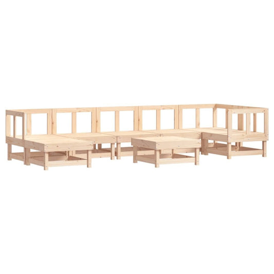 Vidaxl Juego De Muebles De Jardín 8 Piezas Madera Maciza De Pino_0