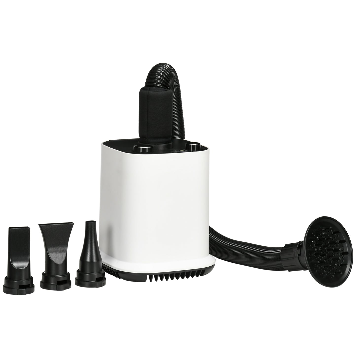 Pawhut Secador De Pelo Para Perros 2000w Manguera 1,2m 4 Boquillas 23x23x26,5 Cm_0