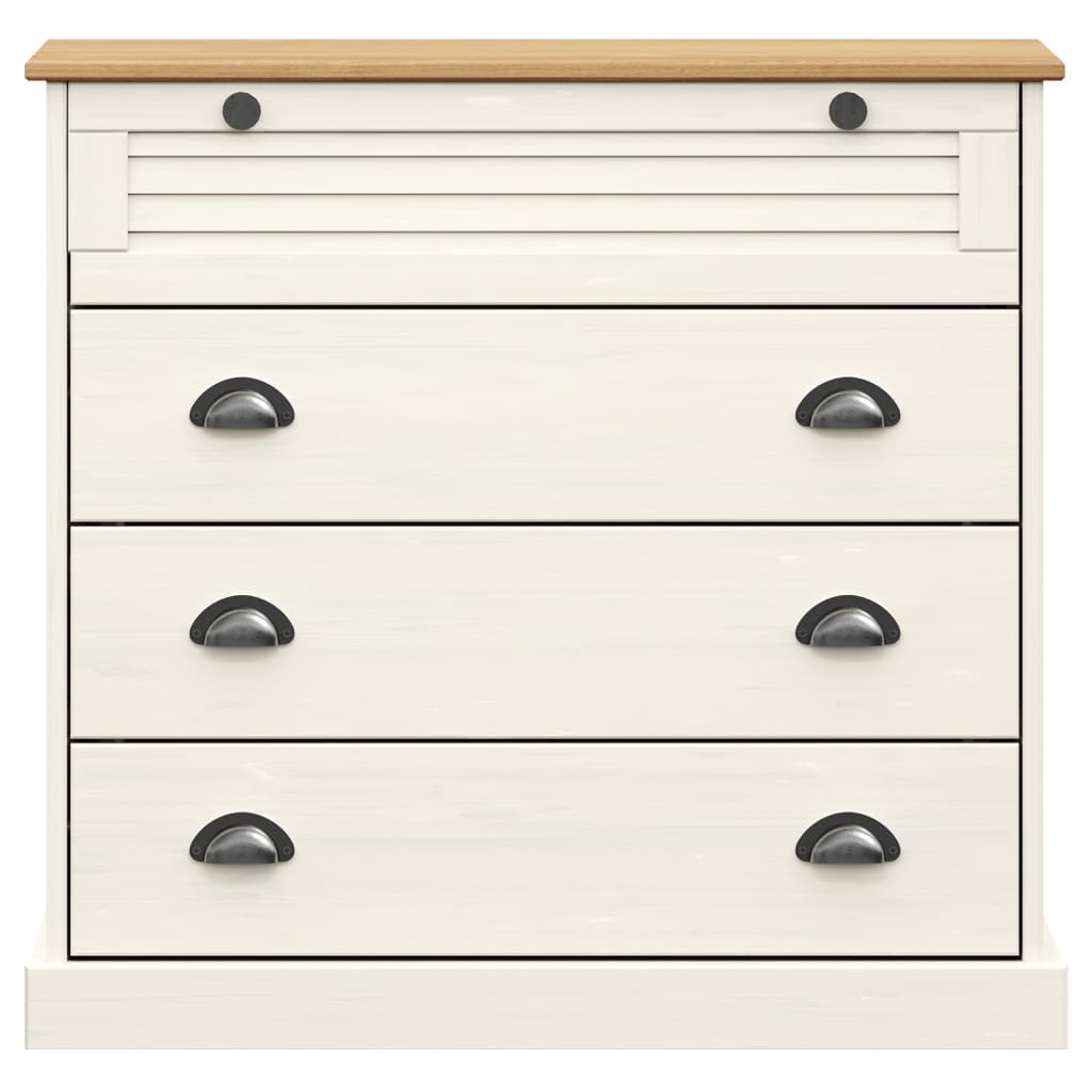 Cómoda Vigo Madera Maciza Pino Blanco 80x40x76 Cm_3