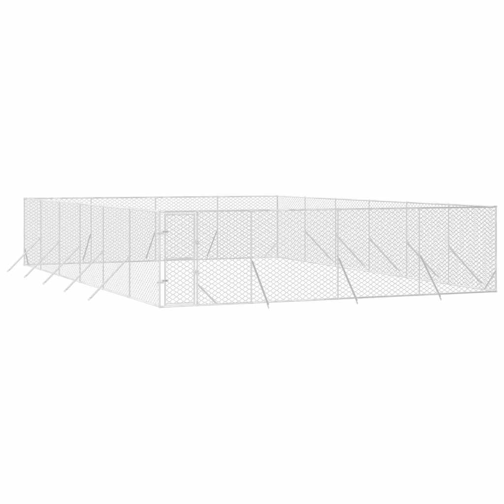Perrera De Exterior Acero Galvanizado Plateado 8x12x2 M_2
