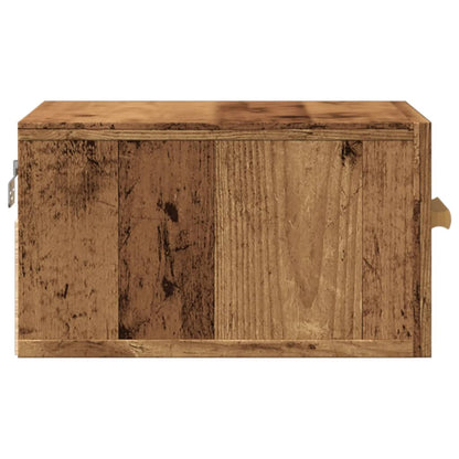 Mesitas De Noche De Pared 2 Uds Madera Envejecida 35x35x20 Cm_4