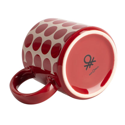 Set 4 Pzs Tazas Gres 360ml Puntos Rojos Topos Rojos Benetton_3