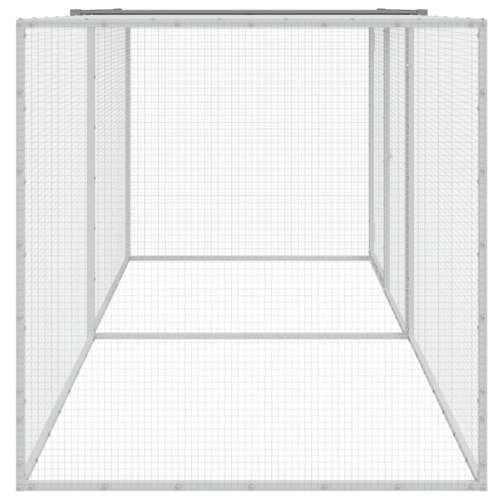 Vidaxl Gallinero Con Techo Acero Galvanizado Gris Claro 203x98x90 Cm_3