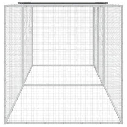 Vidaxl Gallinero Con Techo Acero Galvanizado Gris Claro 203x98x90 Cm_3