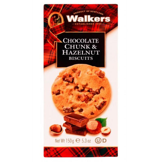 Cookies con chips de chocolate y avellanas Walkers 150g