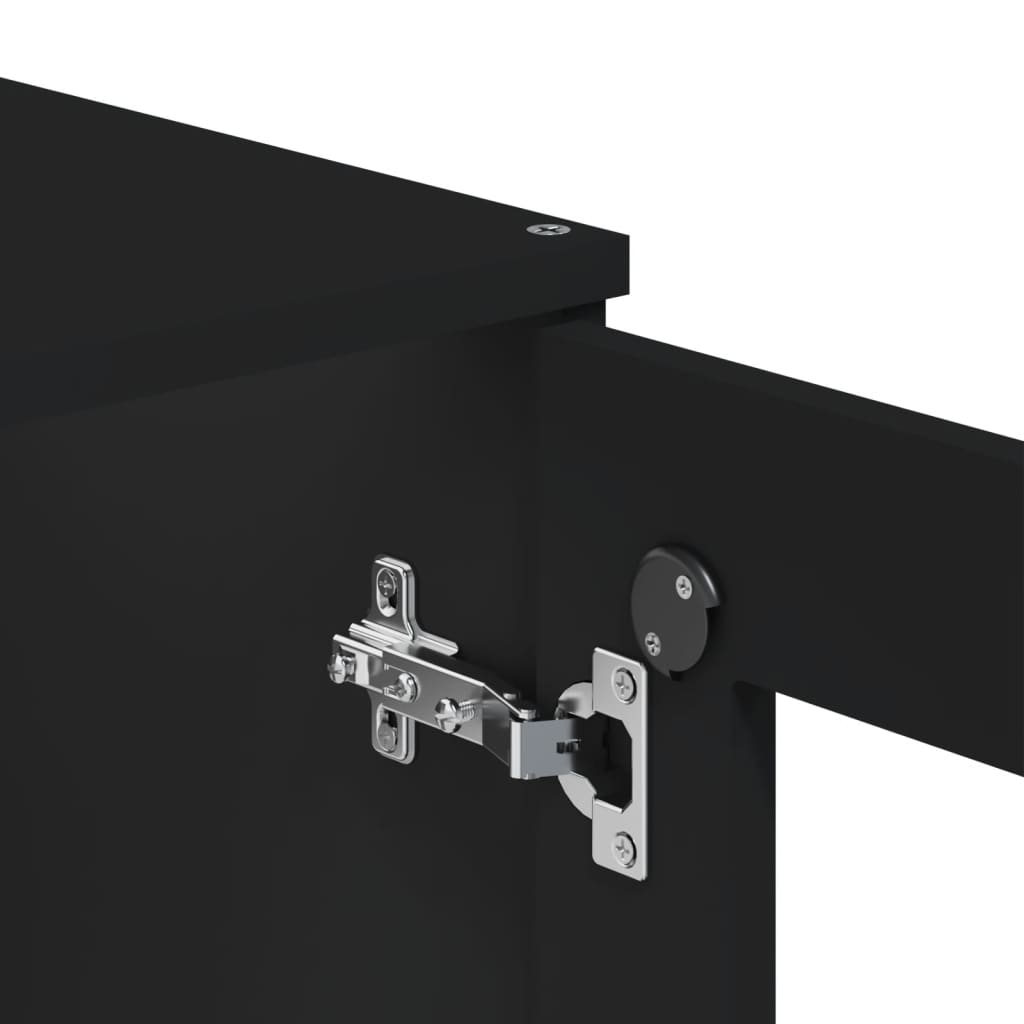 Aparador Alto Viken Madera Maciza De Pino Negro 80x40x190 Cm / Vetonek_5