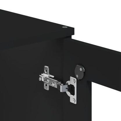 Aparador Alto Viken Madera Maciza De Pino Negro 80x40x190 Cm / Vetonek_5