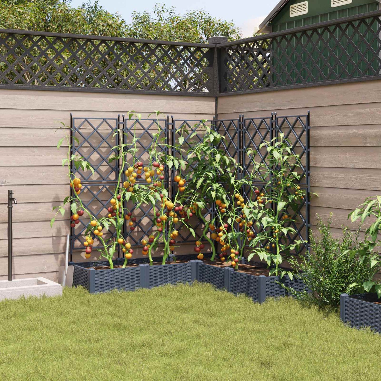 Macetero De Jardín 5 Uds. Gris 120 X 120 X 125,5 Cm Pp_2
