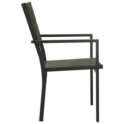 Vidaxl Sillas De Jardín 4 Unidades Acero Y Textilene Gris Y Antracita_3