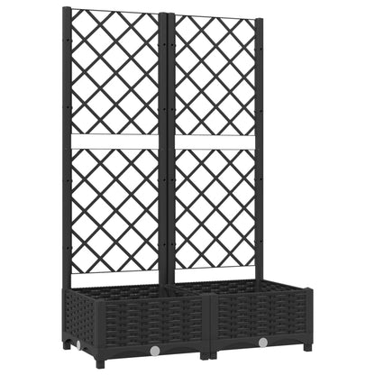 Jardinera De Jardín Con Enrejado, Color Negro, 80 X 40 X 121,5 Cm, Pp_0