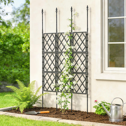 Outsunny Enrejado De Jardín Plegable Soporte Para Plantas Trepadoras 85x197 Cm_4