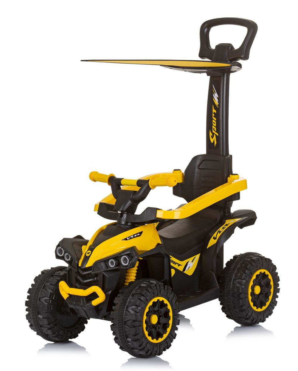 Correpasillos Atv Con Mango Parental Y Capota Yellow_0