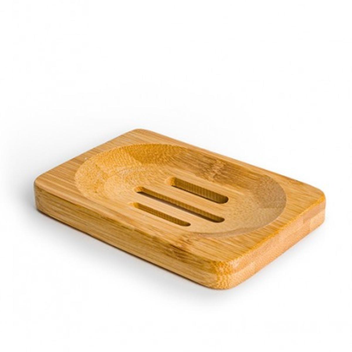 Jabonera de bambú FSC  Rectangular 12 x 8 x 1,5 cm aprox.